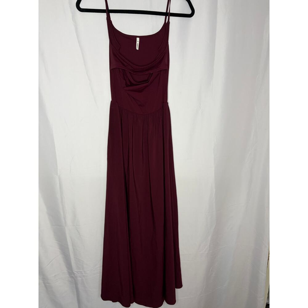 Halara Cut-Out Maxi Dress Burgundy Red Sz XS